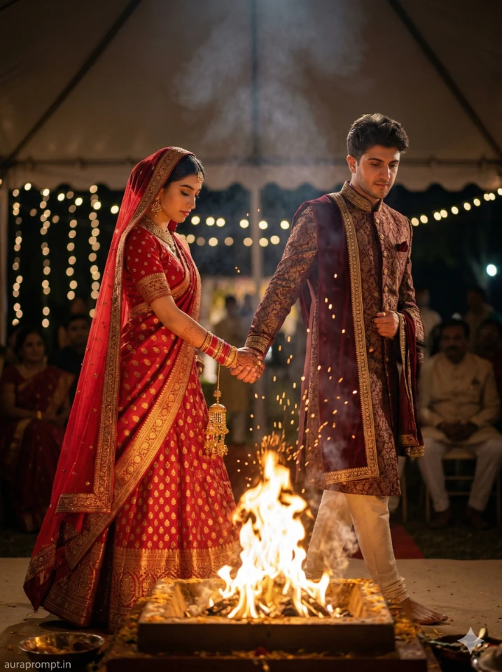 Celestial Indian Wedding Portrait High Quality