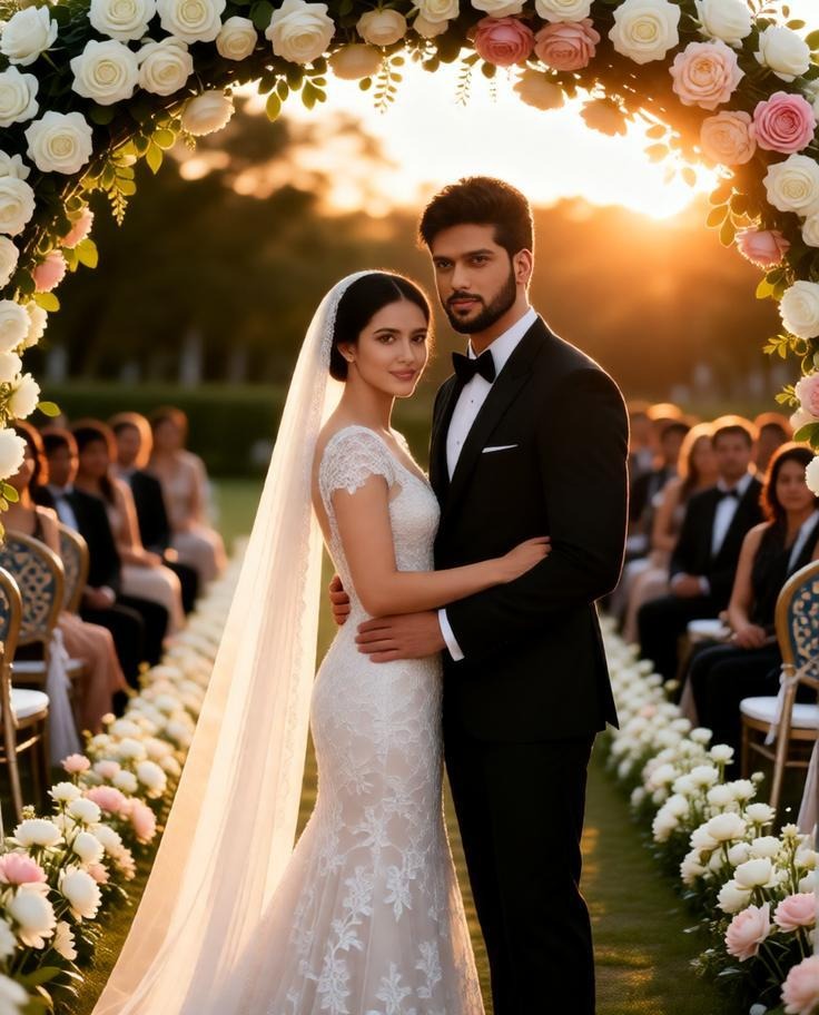 Elegant Outdoor Wedding Photo Prompt