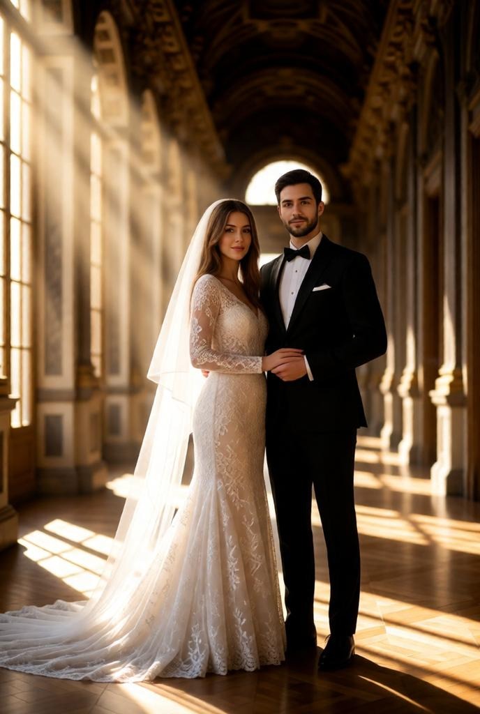 Elegant Palace Wedding Portrait