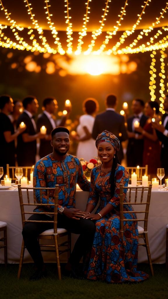 Golden Sunset Wedding Reception Photo Prompt