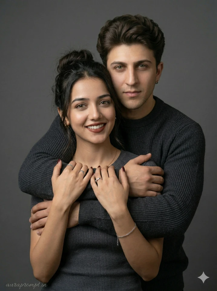 Hyper Realistic Couple Portrait with Strict Faces