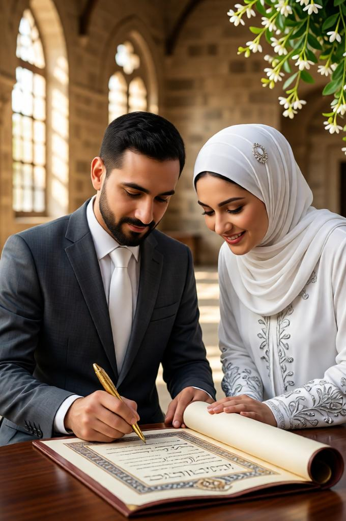 Hyper-Realistic Jordanian Wedding Portrait – Katb el-Kitab