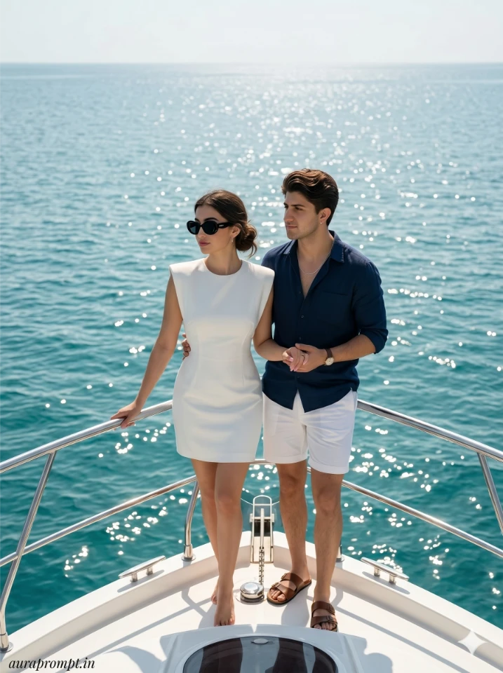 Luxury Yacht: AI Couple Editorial Photo Prompt