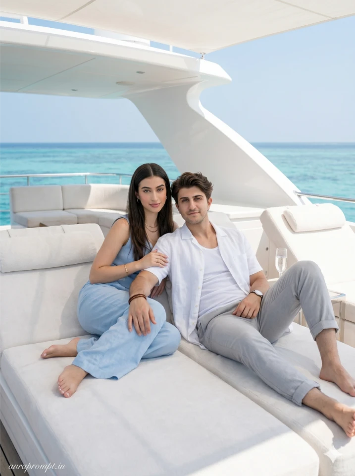 Luxury Yacht Couple Photo Prompt for Gemini AI
