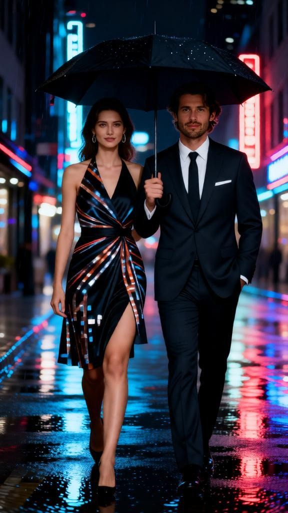 Neon Night Pre-Wedding Photo Prompt