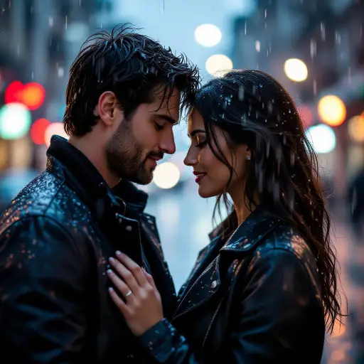 Rainy Couples Photoshoot Prompt with LightX