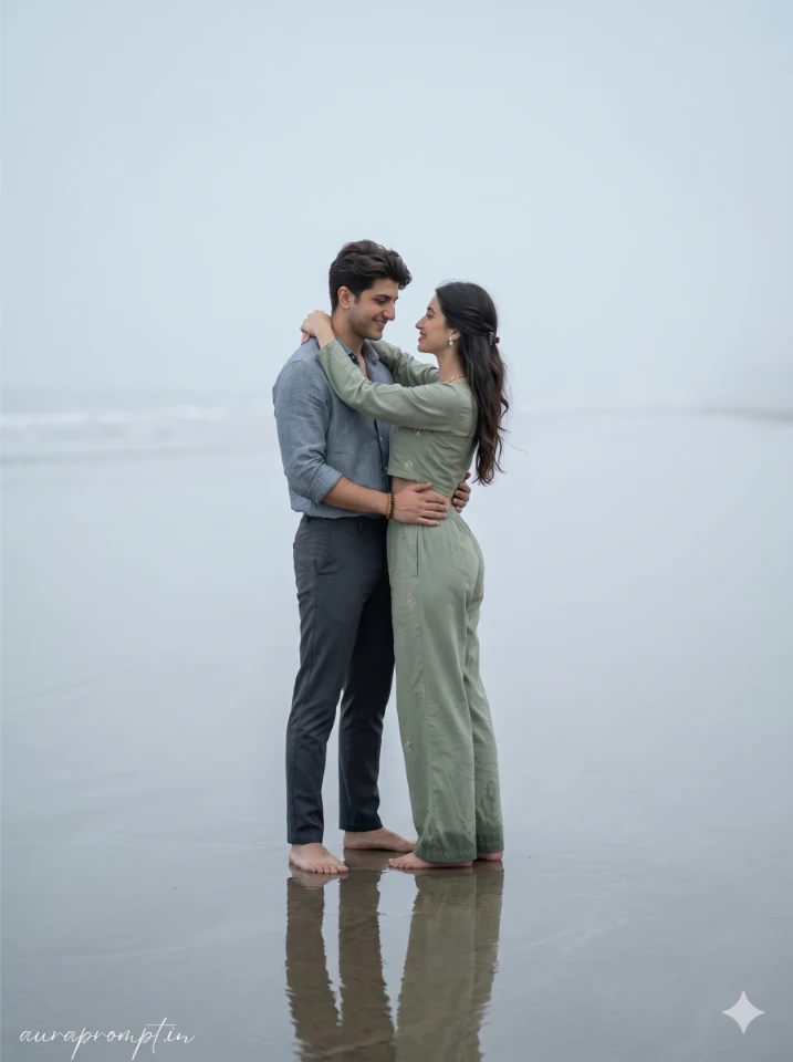 Romantic Beach Couple Editorial Prompt