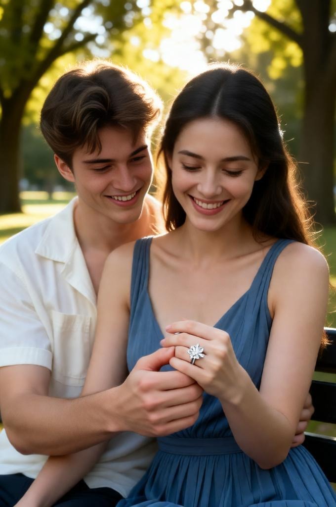 Romantic Park Engagement Photo Prompt