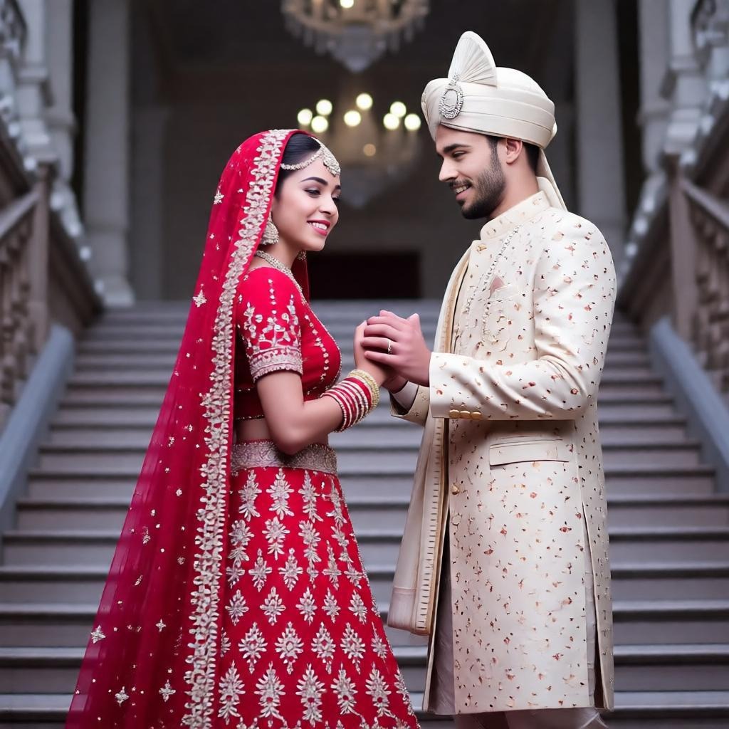 Royal Indian Wedding on Grand Palace Staircase
