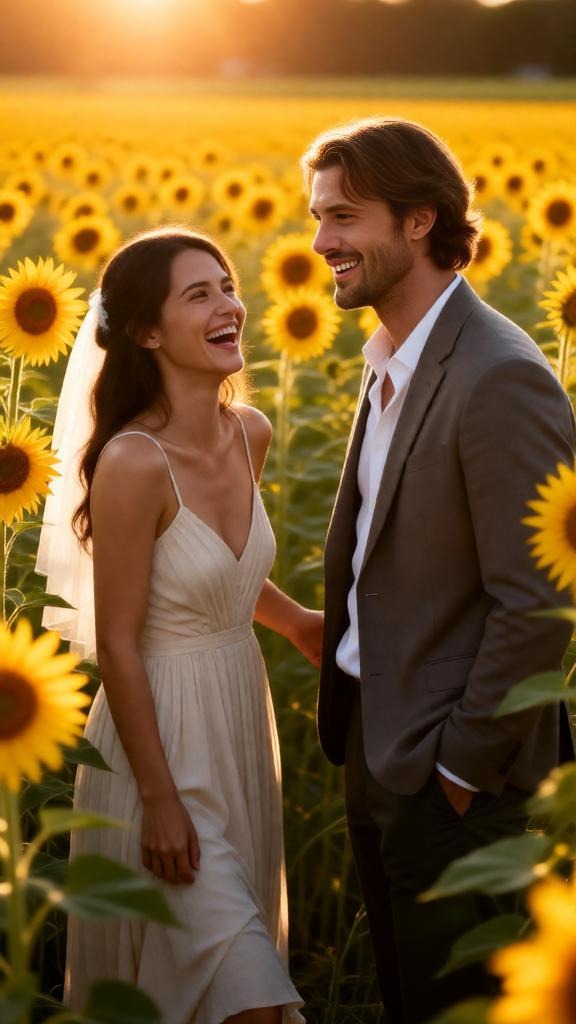 Sunflower Field Pre-Wedding Shoot – Golden Hour Romance