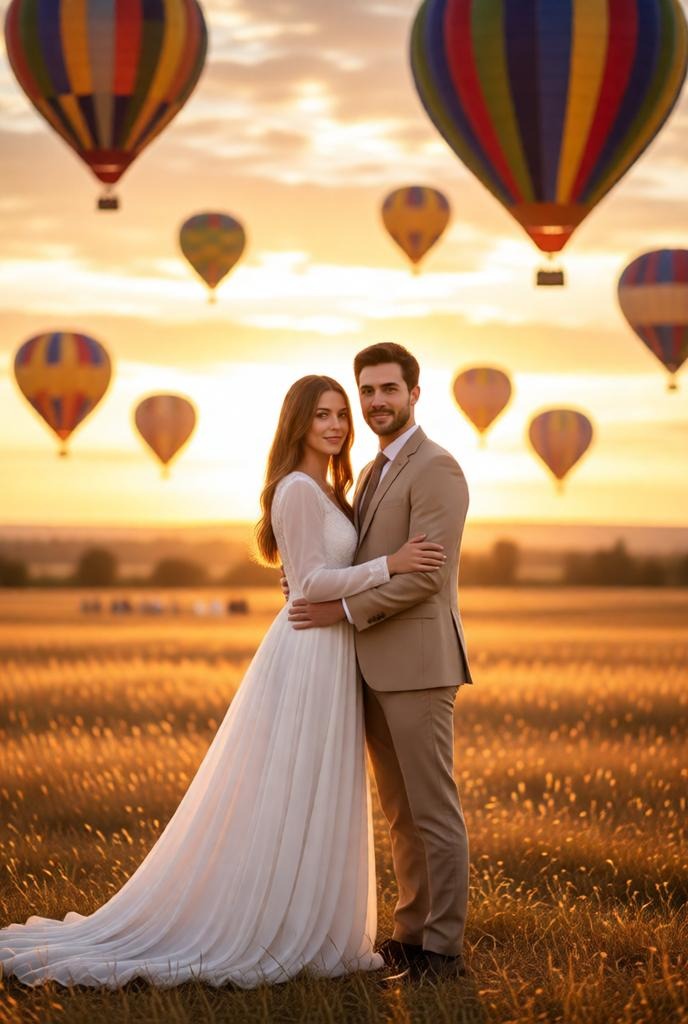 Sunset Hot Air Balloon Wedding Ceremony
