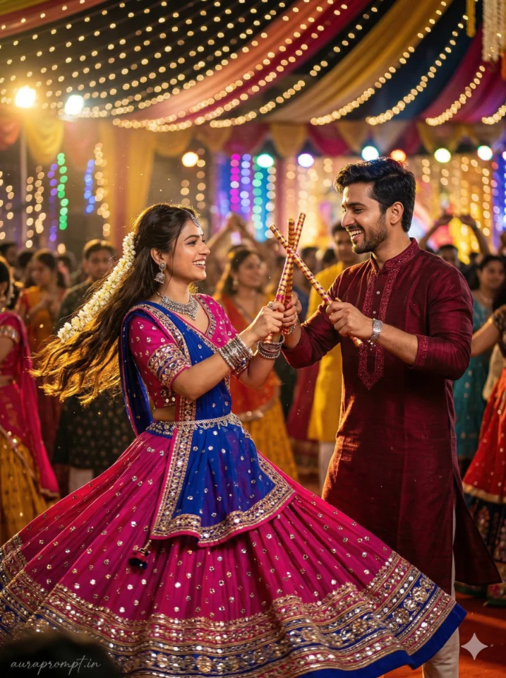 Ultra-Realistic Navratri Dandiya Couple ED