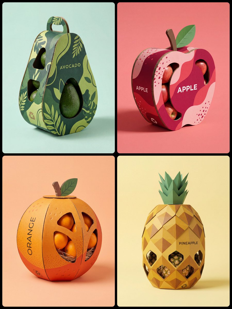 AI Prompt for Creative Corrugated Cardboard Fruit Packaging Design