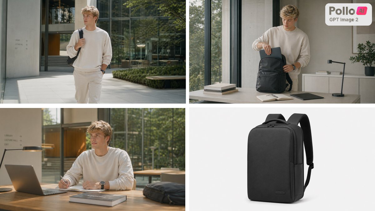 AI Prompt for Minimalist Backpack Lifestyle E-commerce Ad