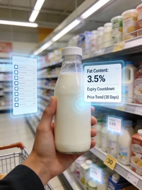 Immersive Supermarket Experience with AR Milk Info