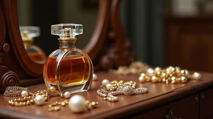 Luxurious Marble Shelf Perfume Bottle Mockup