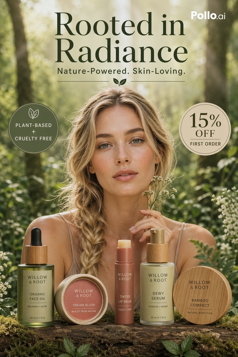 Luxury Botanical Skincare Forest Editorial Ad Campaign