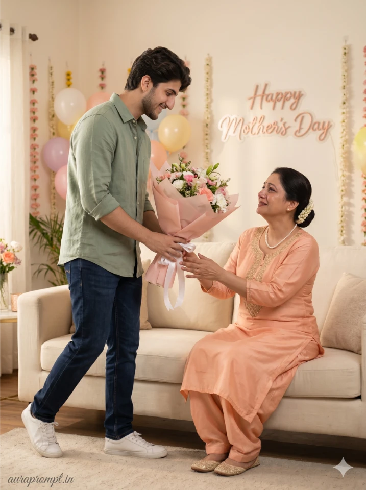 AI Mother's Day Son Portrait Prompt 2025