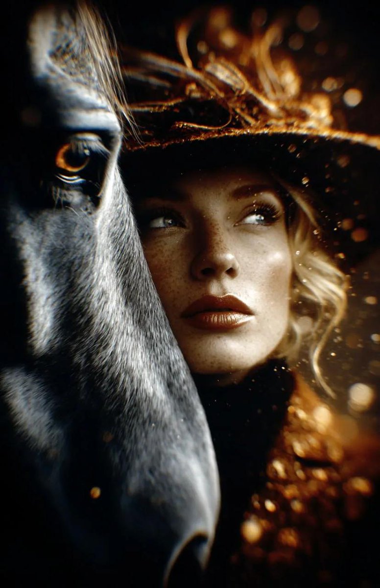 AI Prompt for Ultra-Realistic Fantasy Portrait of Woman and Horse with Deep Emotional Bond
