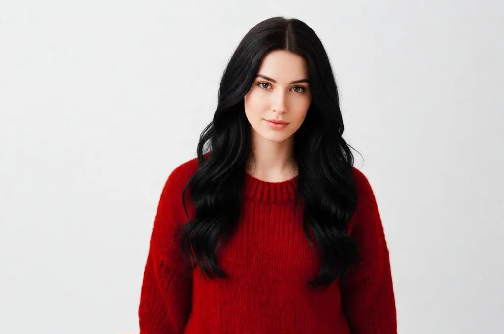 AI Hairstyle Change to Rich Jet Black, Realistic Style