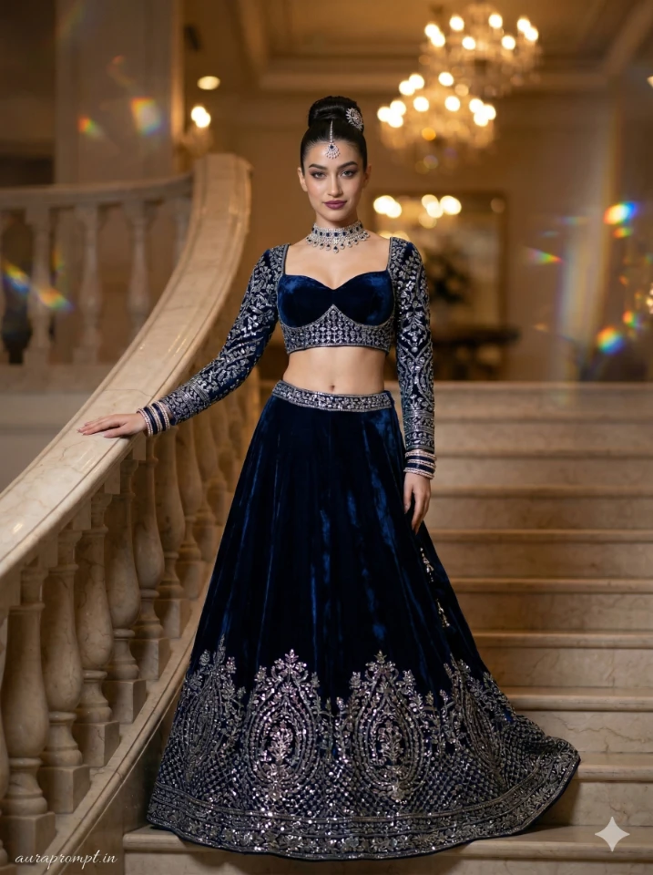 AI Lehenga Portrait Construction