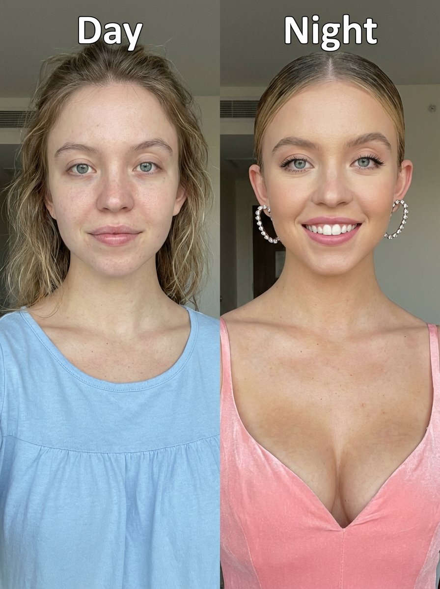 AI Portrait Comparison Prompt: Day vs. Night Styling
