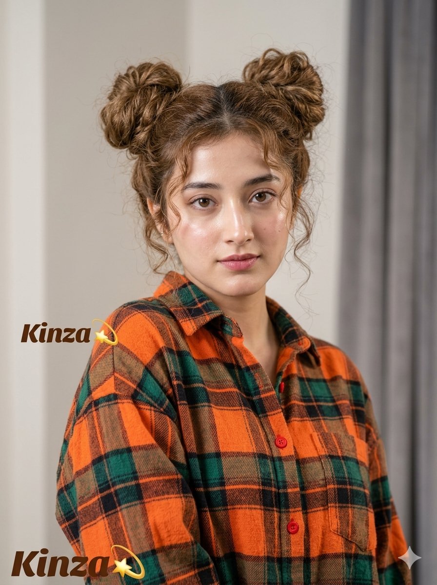 AI Portrait Prompt for Curly Space Buns Model