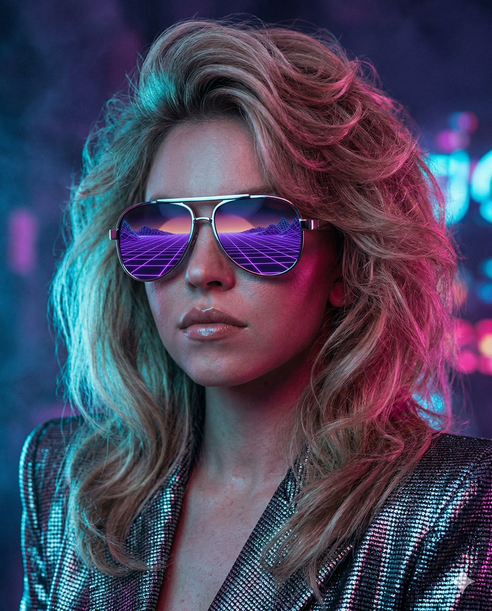 AI Prompt for 80s Retro-Futuristic Sydney Sweeney Portrait