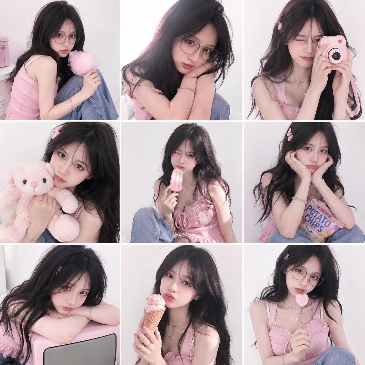 AI Prompt for Aesthetic Y2K Magazine Grid with Soft Pastel Colors
