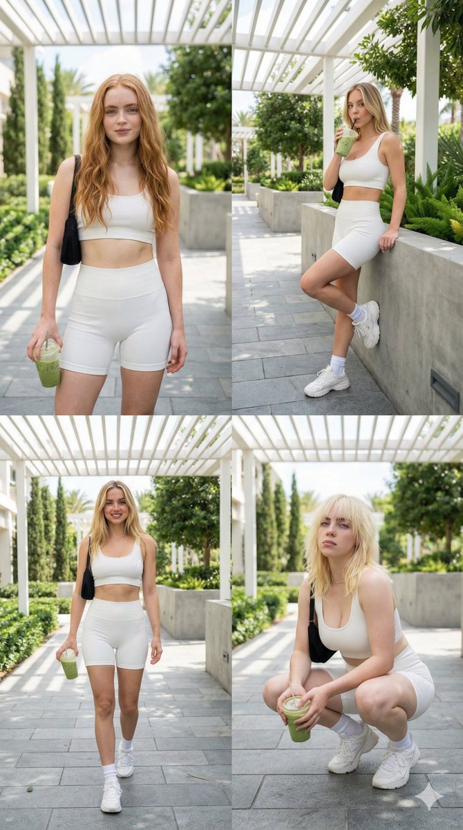 AI Prompt for All-White Athletic Celebrity Collage