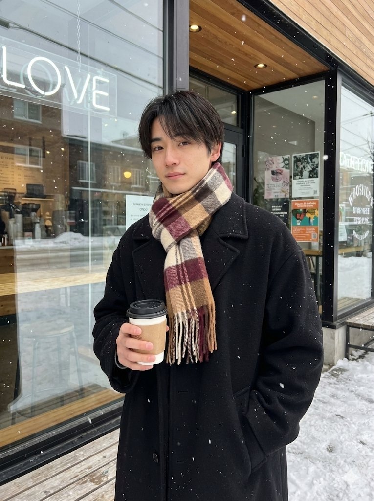 AI Prompt for Angled Profile Photos with Snowy Background