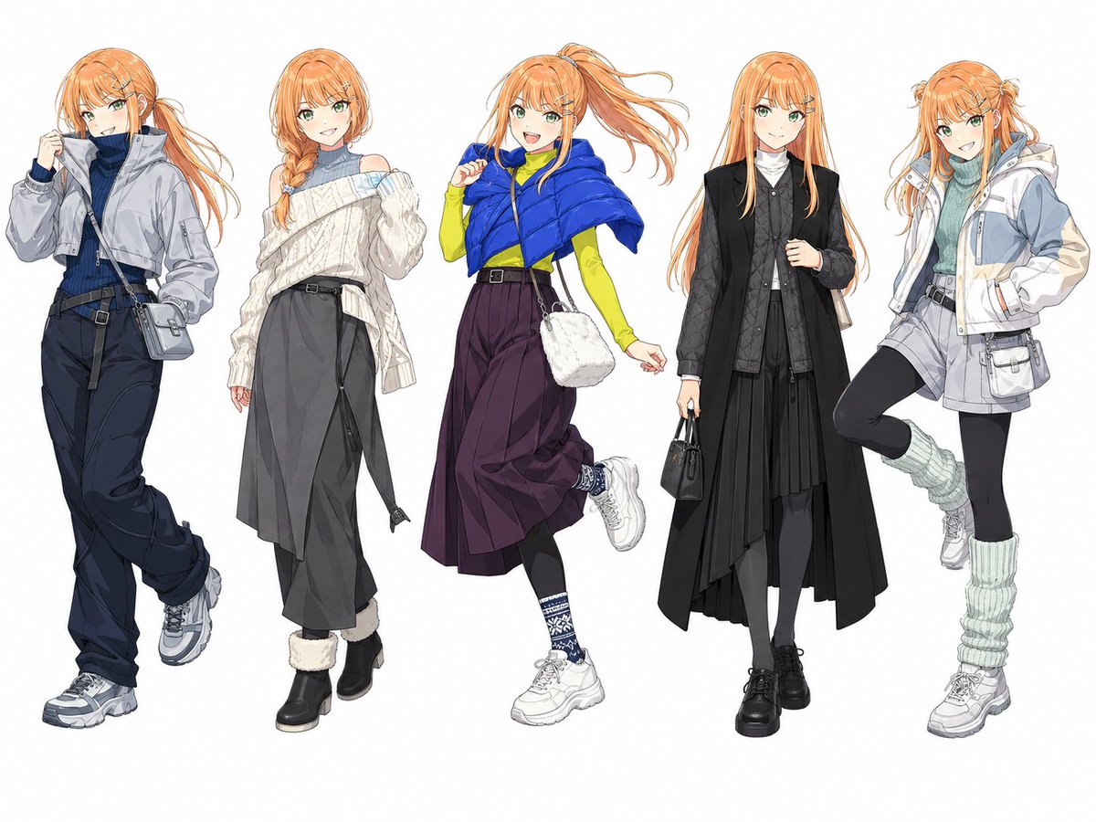 AI Prompt for Anime Winter Fashion Design: Generate 5 Looks for Streetwear Outfit Inspiration