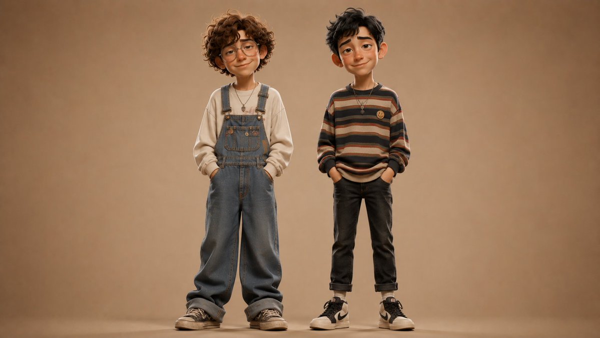 AI Prompt for Anonymous Kids Fashion Portrait