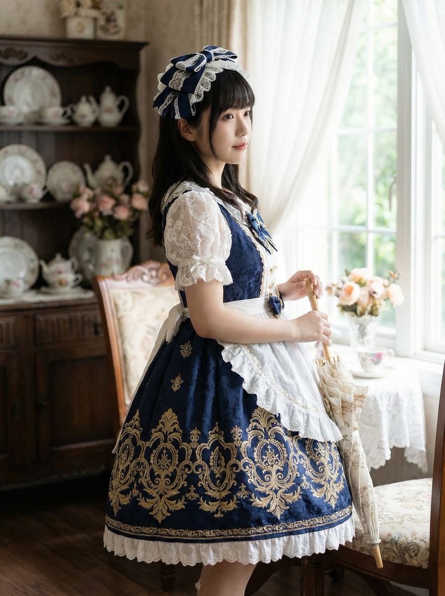 AI Prompt for Baroque Lolita Dress Fashion Image