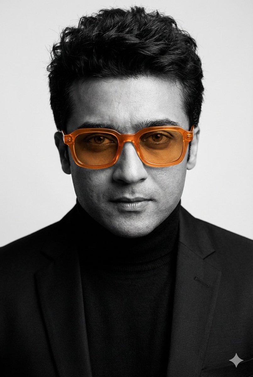 AI Prompt for Black and White Portrait with Vibrant Orange Accents