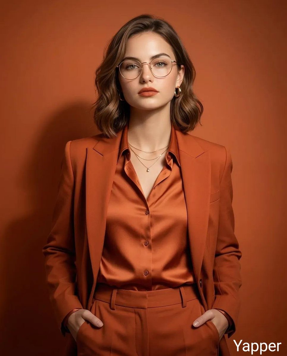 AI Prompt for Burnt Orange Fashion Portrait