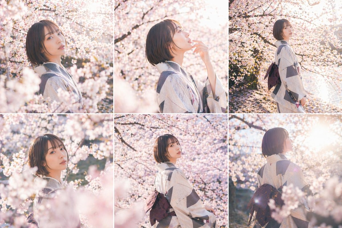 AI Prompt for Cherry Blossom Kimono Portrait Grid