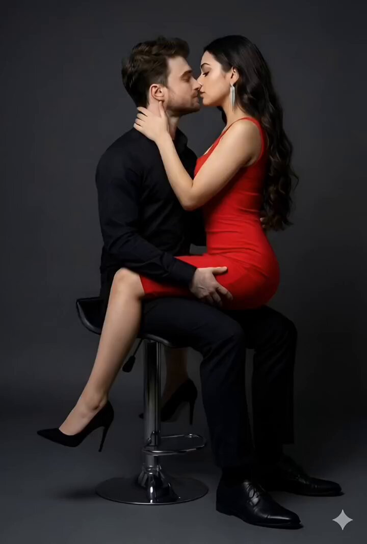 AI Prompt for Cinematic Couple Portrait in Studio Setting