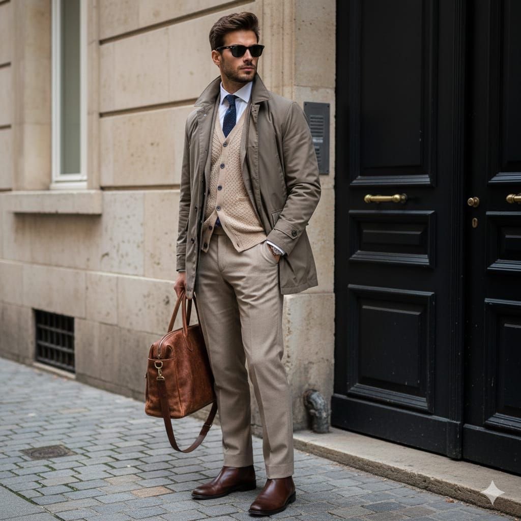AI Prompt for Cinematic Fashion Photography: Luxury Menswear Street Portrait