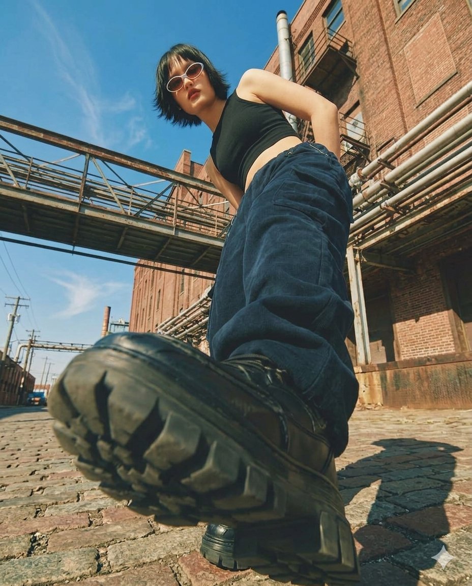 AI Prompt for Cinematic Industrial Fashion Portraits and City Street Photography