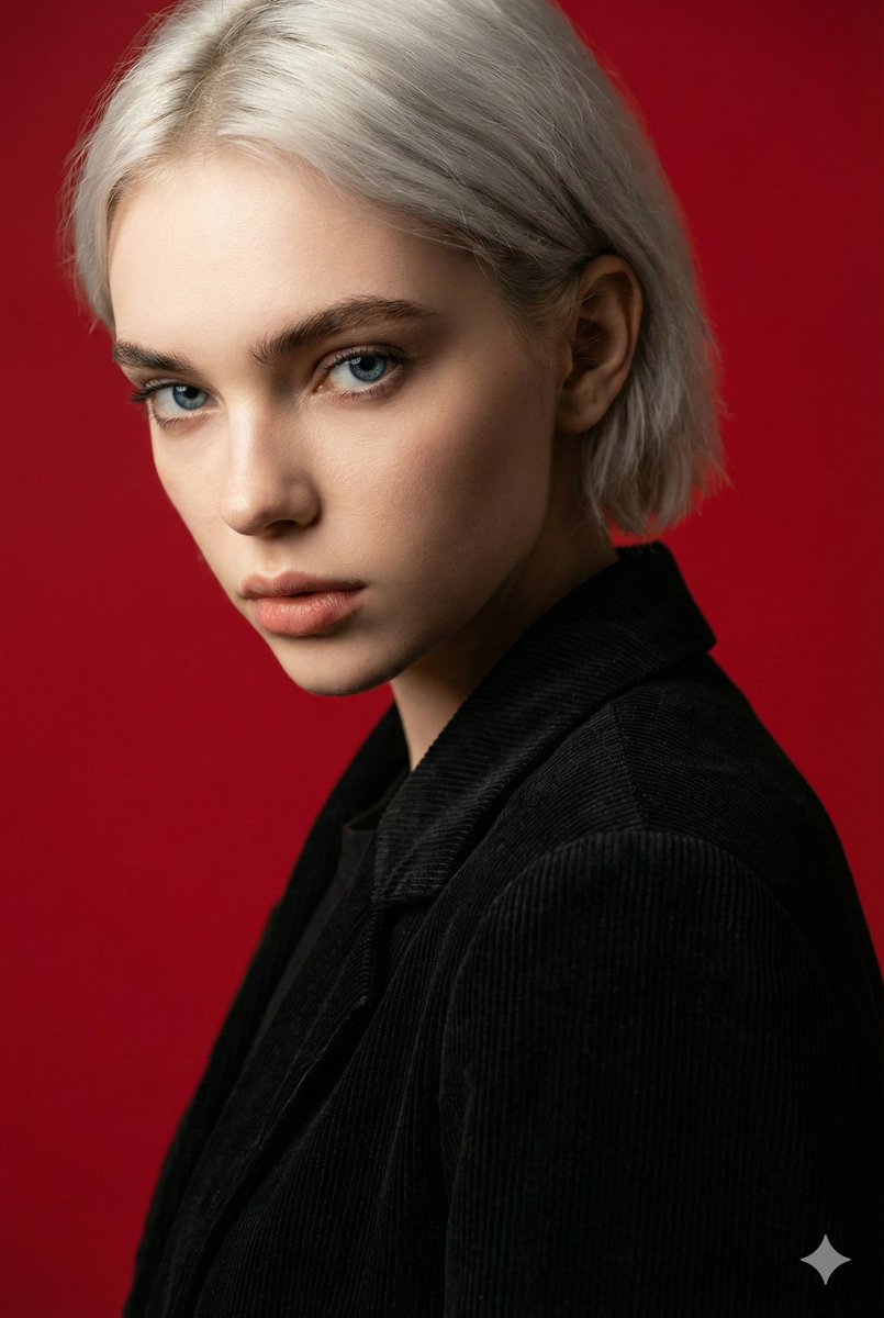 AI Prompt for Cinematic Red Background Portrait Photos - Inspired AI Image Generation