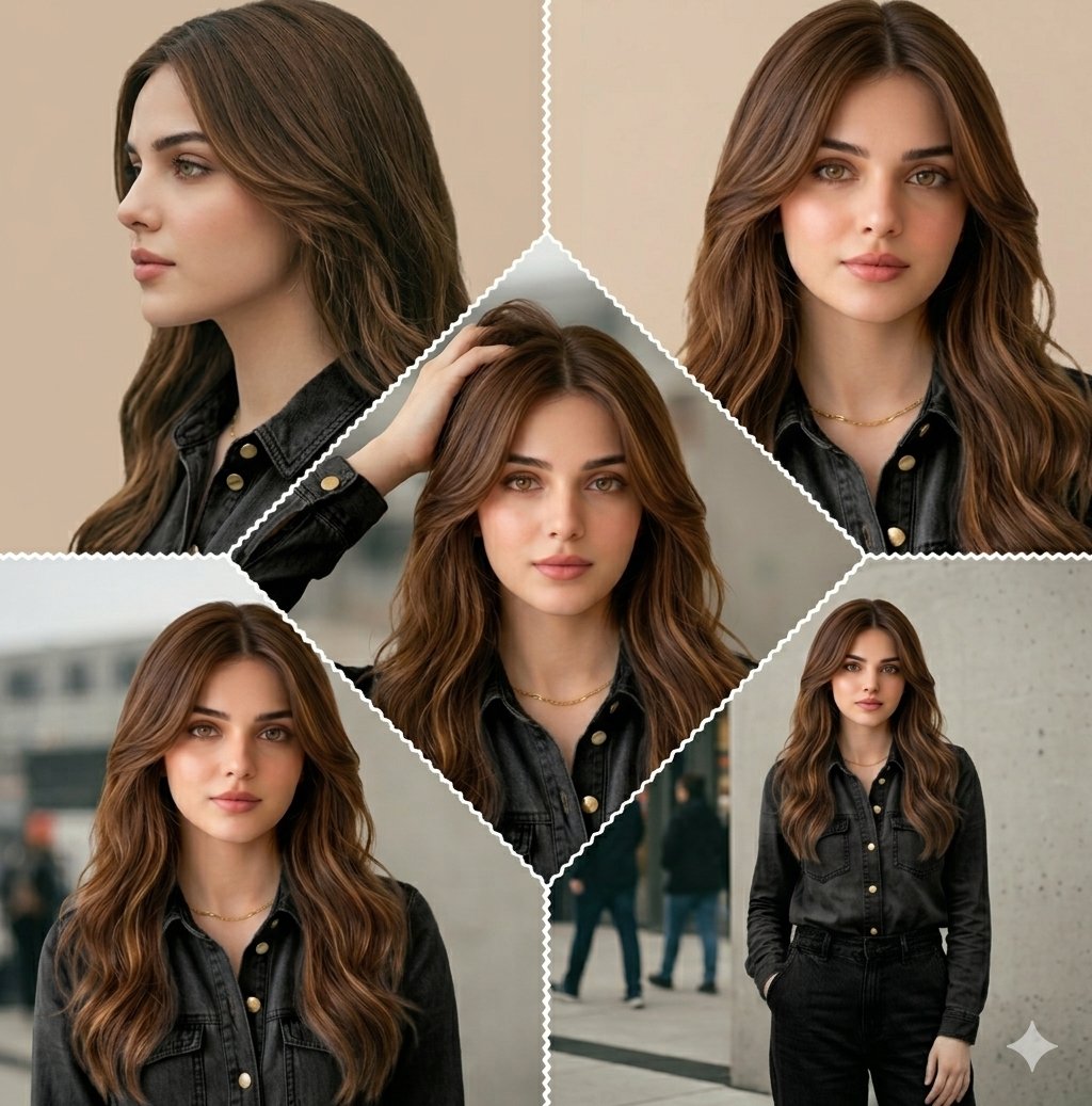 AI Prompt for Cinematic Streetwear Model Collage with Expressive Portraits
