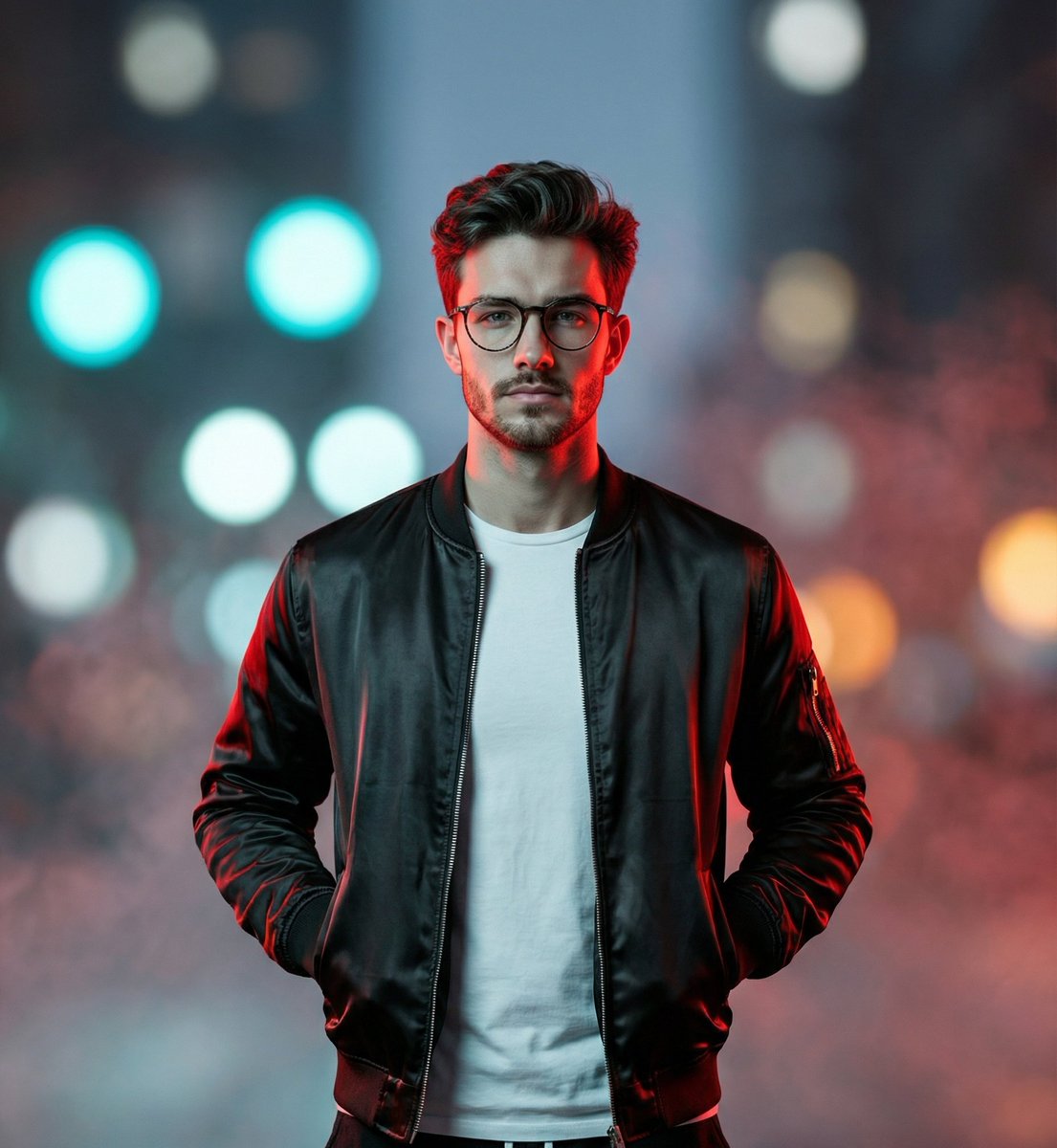 AI Prompt for Cinematic Streetwear Portrait with Neon Lighting