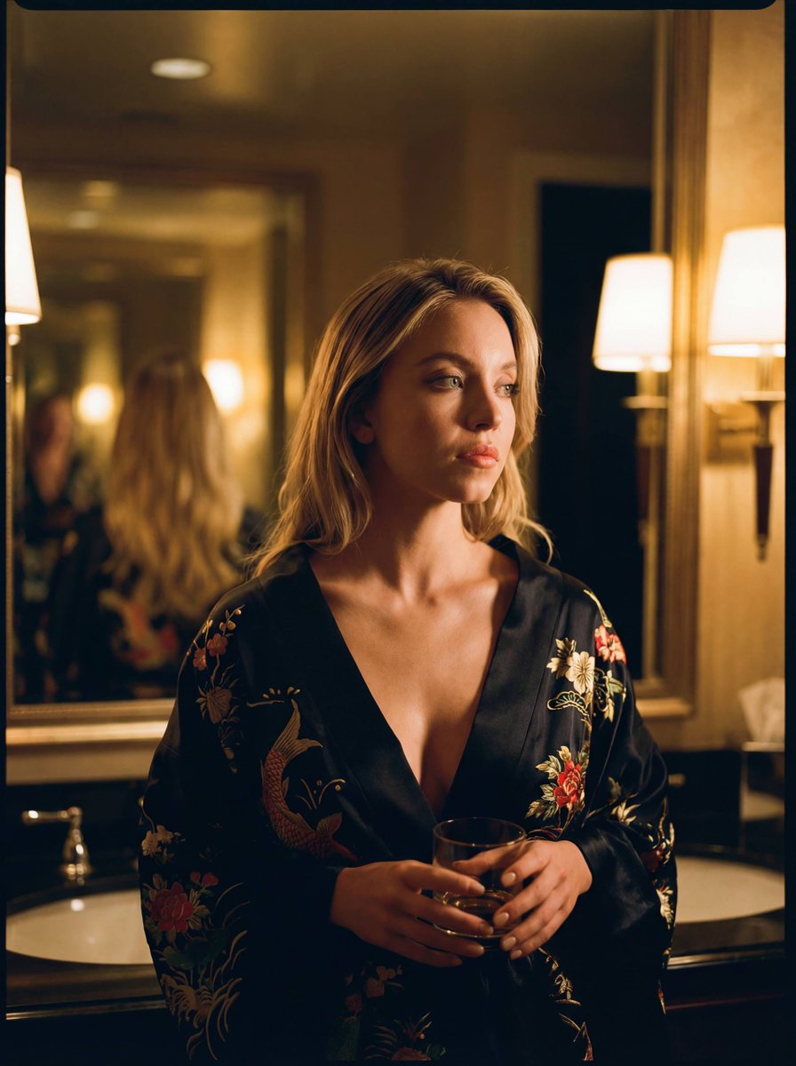 AI Prompt for Cinematic Tokyo Hotel Portrait - Sydney Sweeney Likeness
