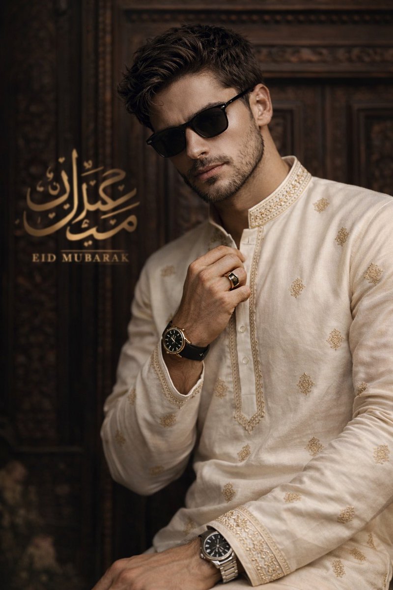 AI Prompt for Cinematic Traditional Portrait Photography with Eid Mubarak Theme
