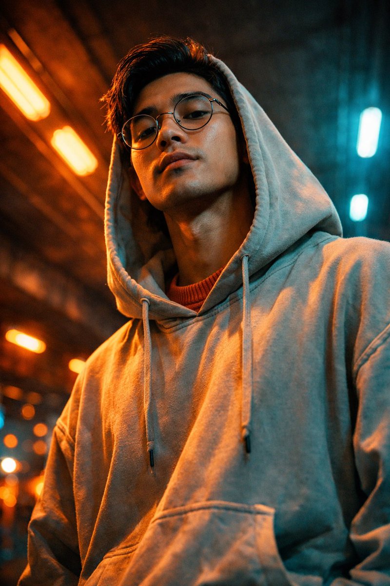 AI Prompt for Cinematic Urban Portrait with Neon Lighting Effects