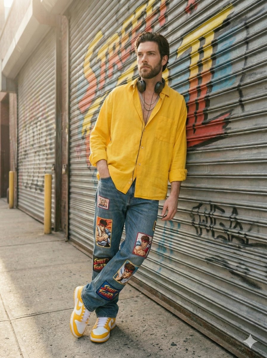 AI Prompt for Cinematic Urban Streetwear Photography with Retro Graffiti