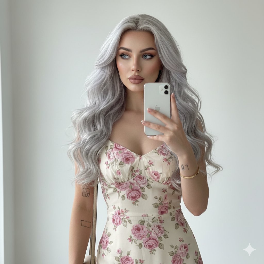 AI Prompt for Clean Girl Aesthetic Mirror Selfie
