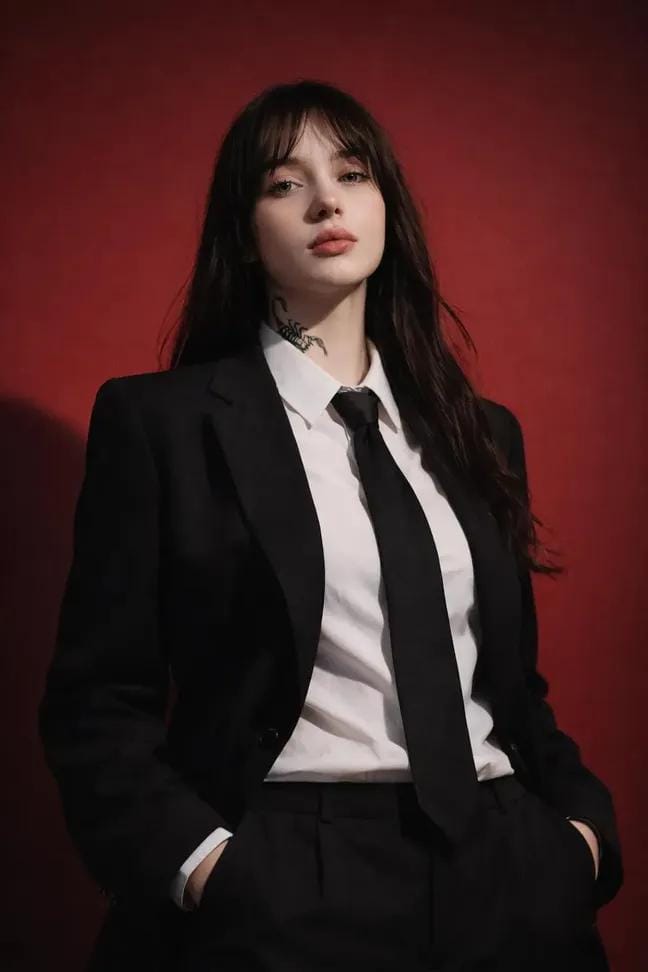 AI Prompt for Commercial Fashion Photography: High Contrast Studio Portrait