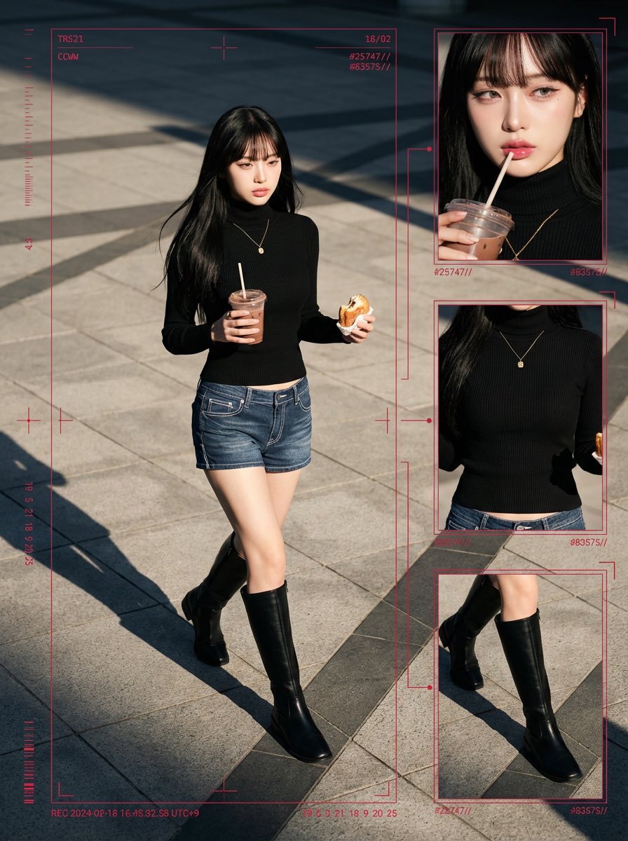 AI Prompt for Cyberpunk Fashion Editorial: Japanese K-Pop Influencer in Surveillance Style